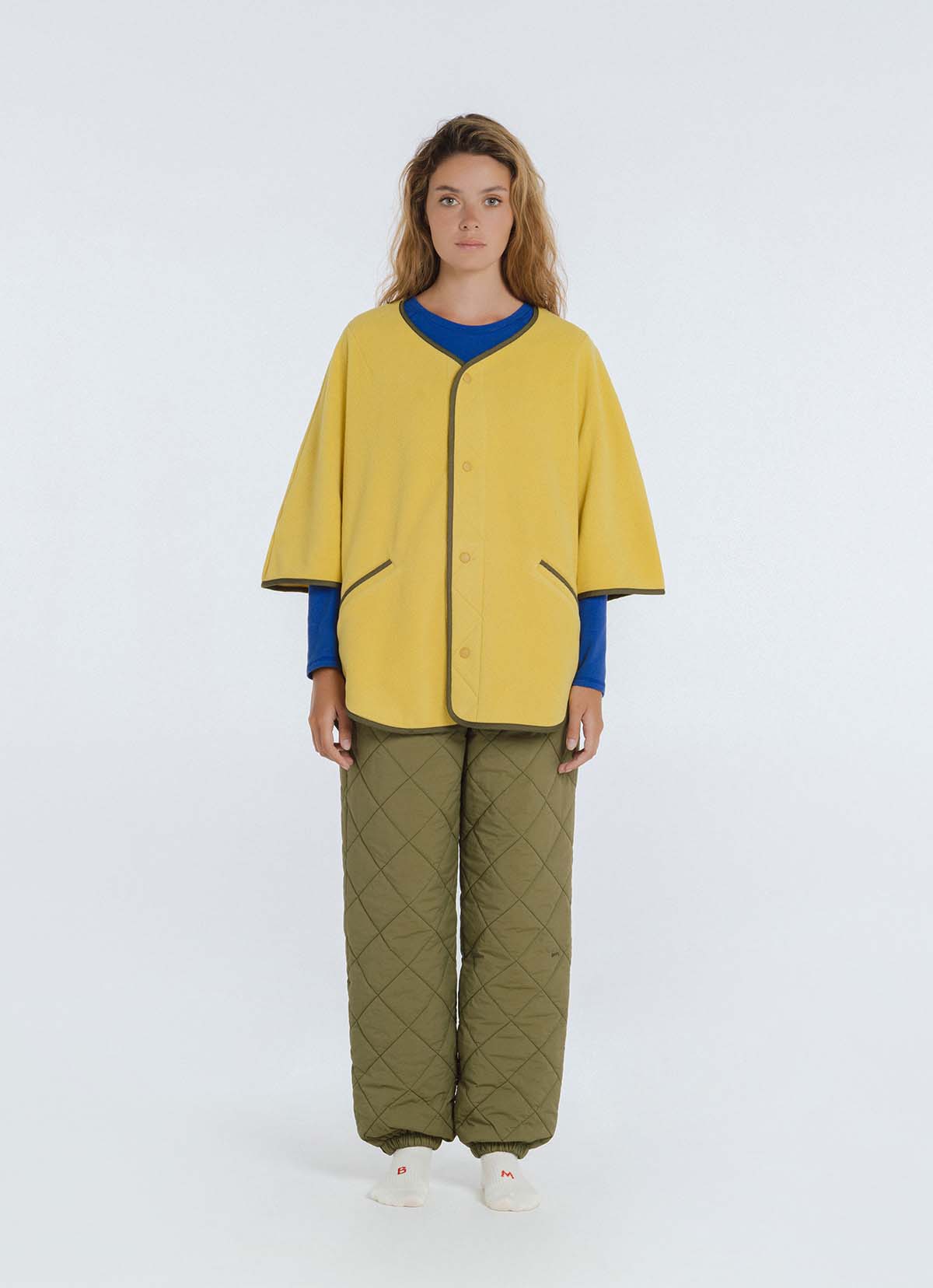 Polar Fleece poncho_Oil Yellow