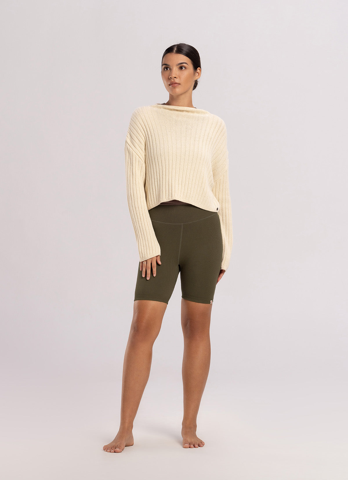 Seamless short leggings_Stone Gray