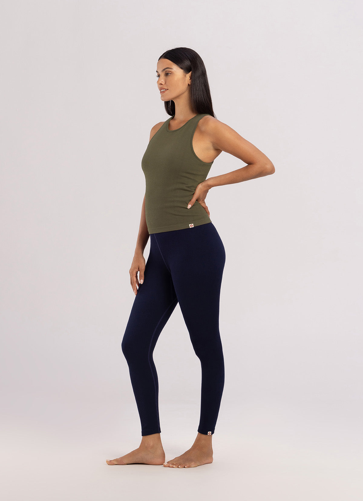 Seamless biased tank top_Stone Gray