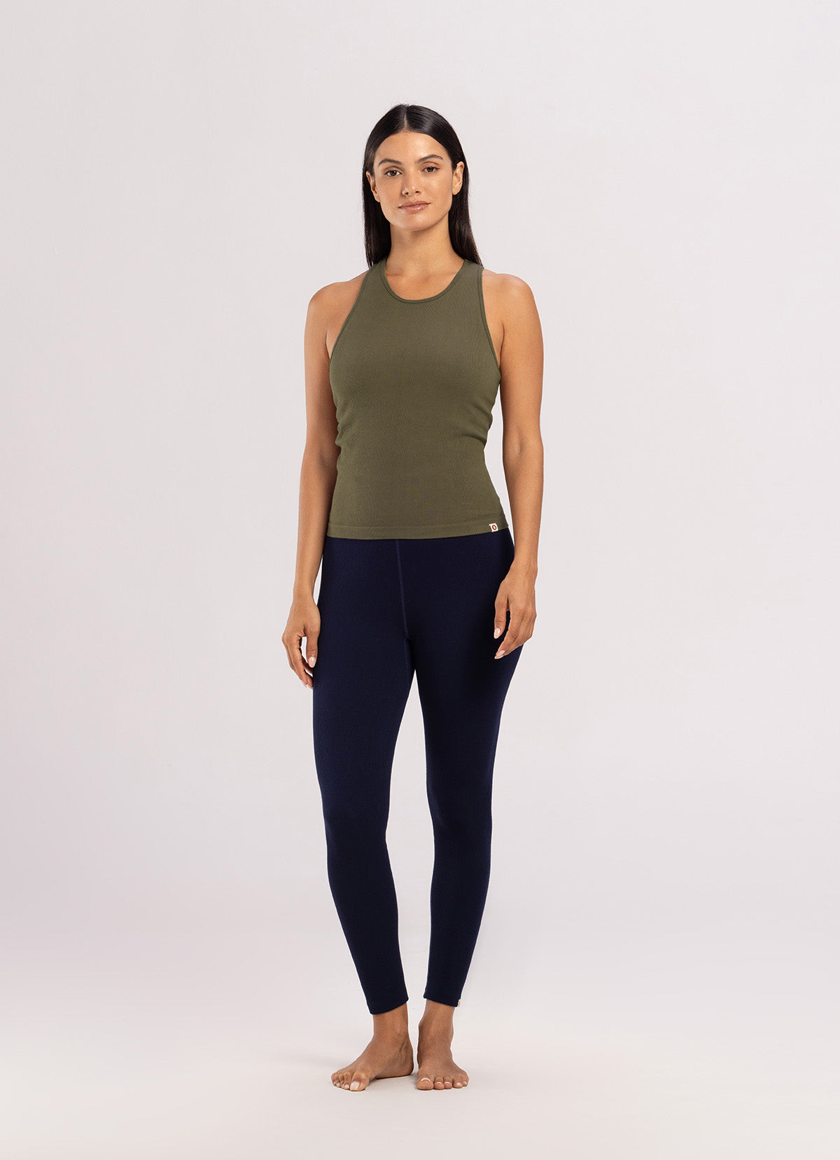 Seamless biased tank top_Stone Gray