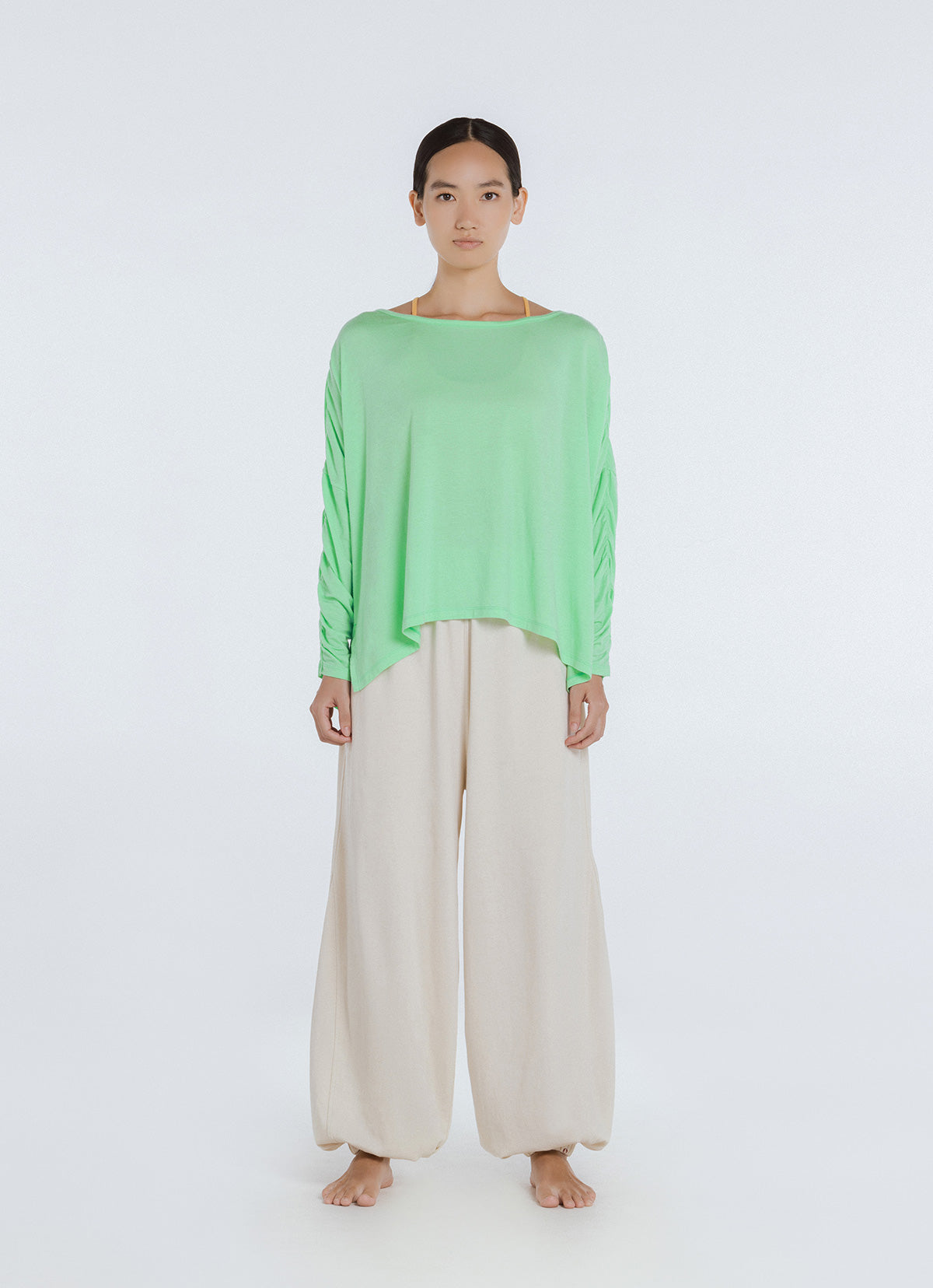 Wrinkle drop sleeve_Spring Bud