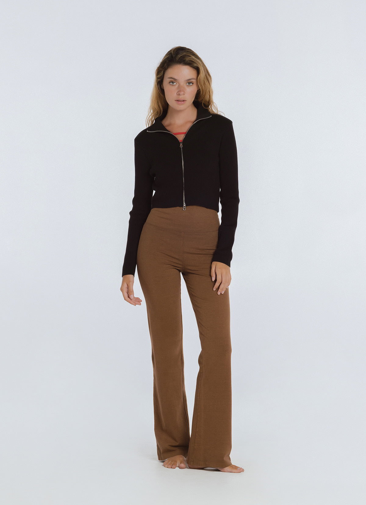 Polo-neck cardigan_Black