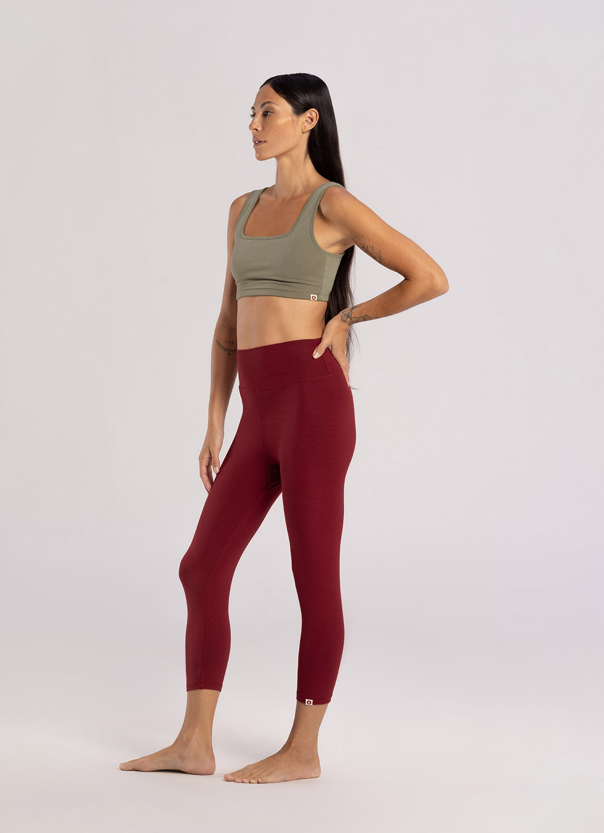 Square strap bra top_Grey Khaki