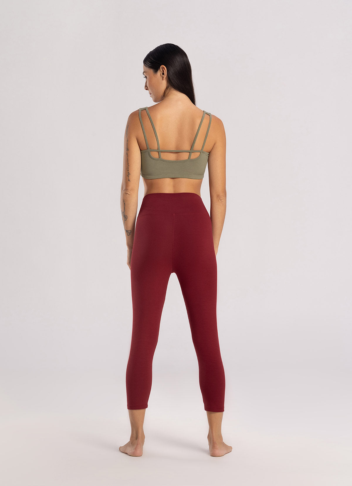 Square strap bra top_Grey Khaki