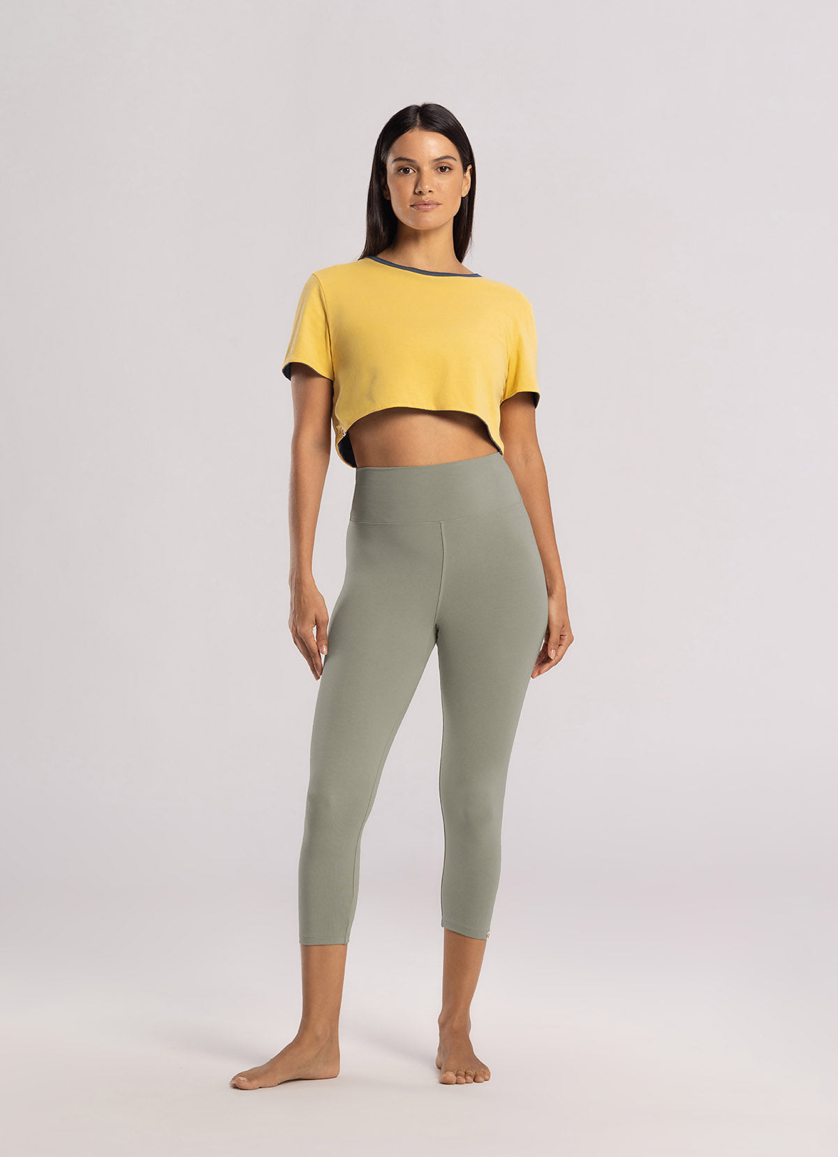 Bamboo simple crop pants_Eucalyptus