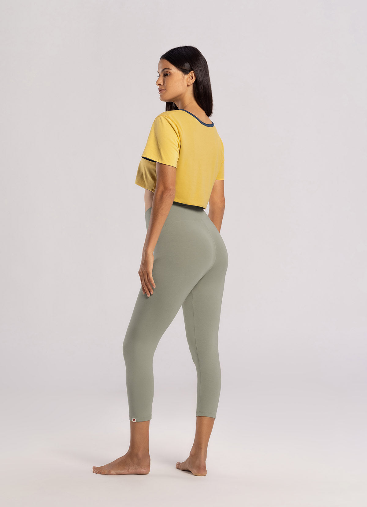 Bamboo simple crop pants_Eucalyptus