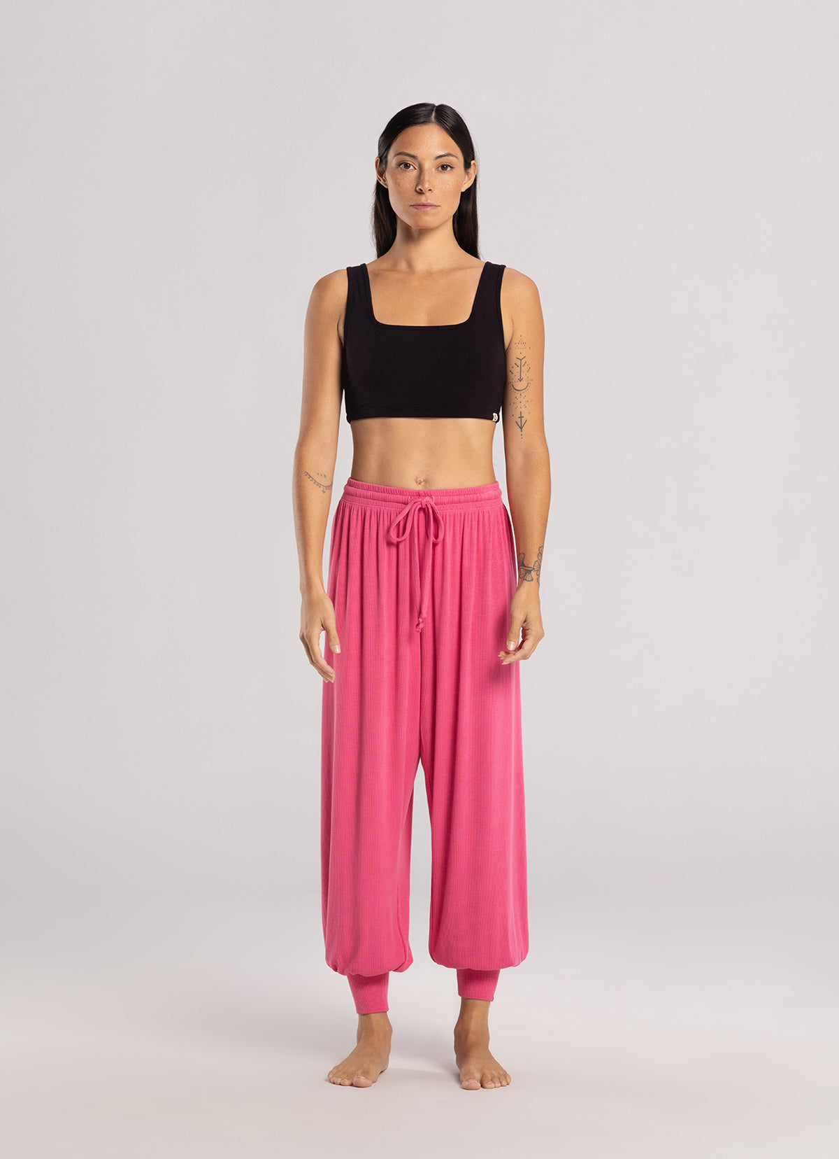 Square strap bra top_Black