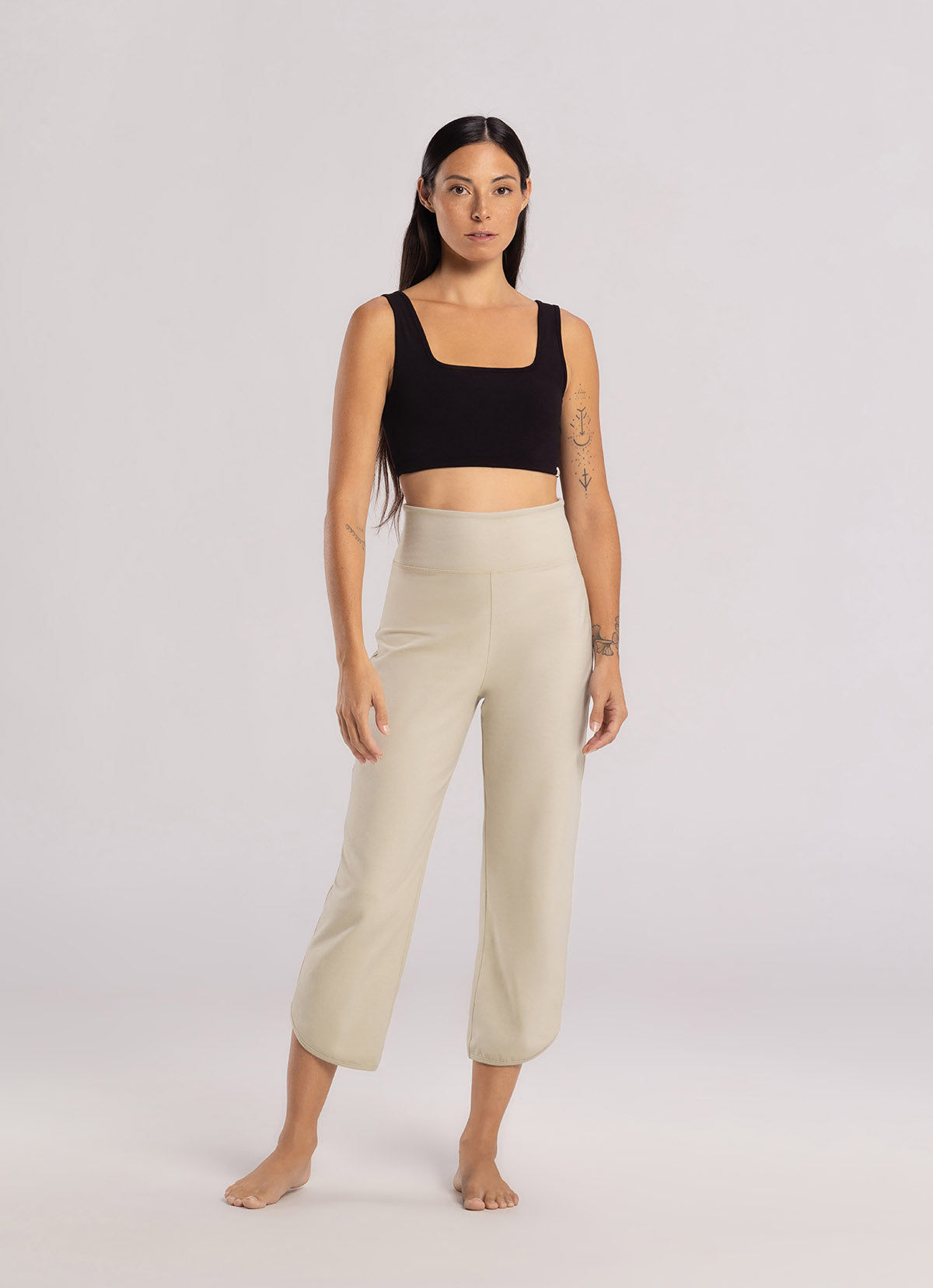 Square strap bra top_Black