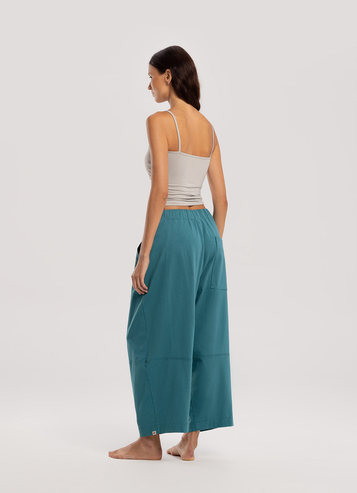 Wide panel pants (Unisex)_Turquoise