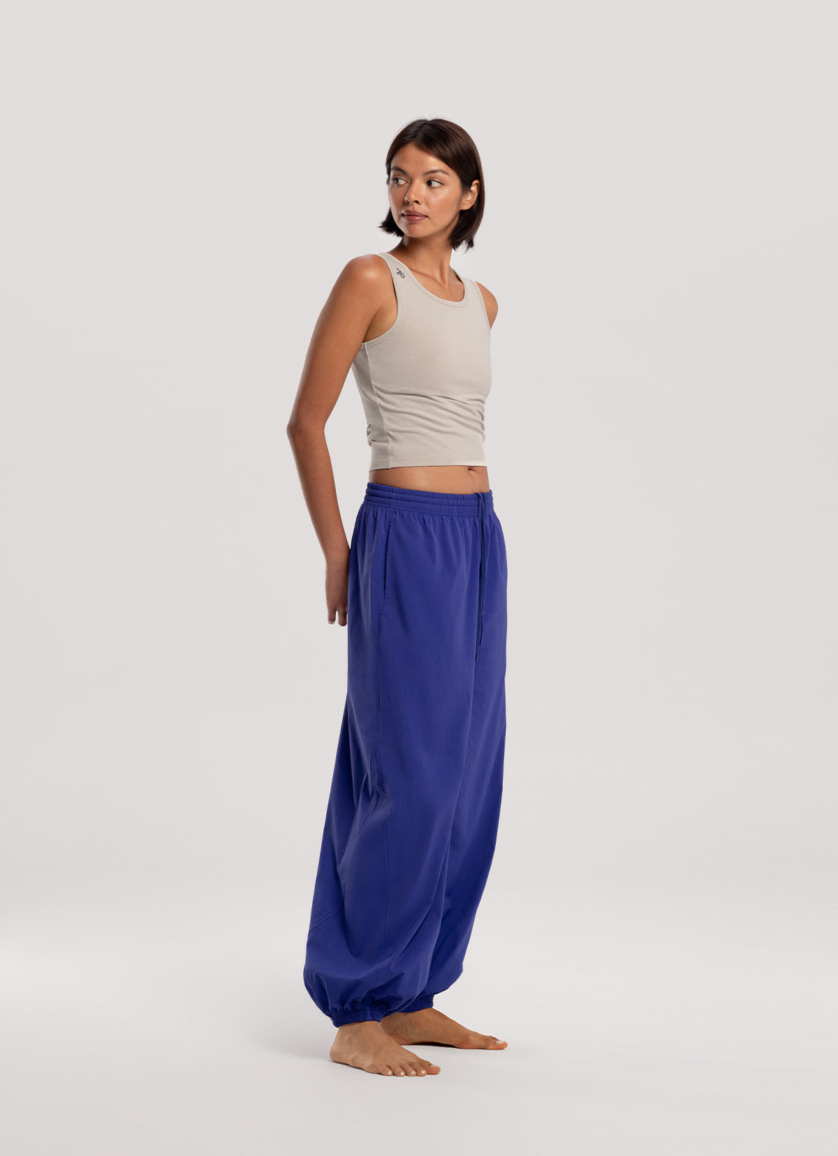 Diagonal jogger pants (Nylon ver.) (Unisex)_Spectrum Blue