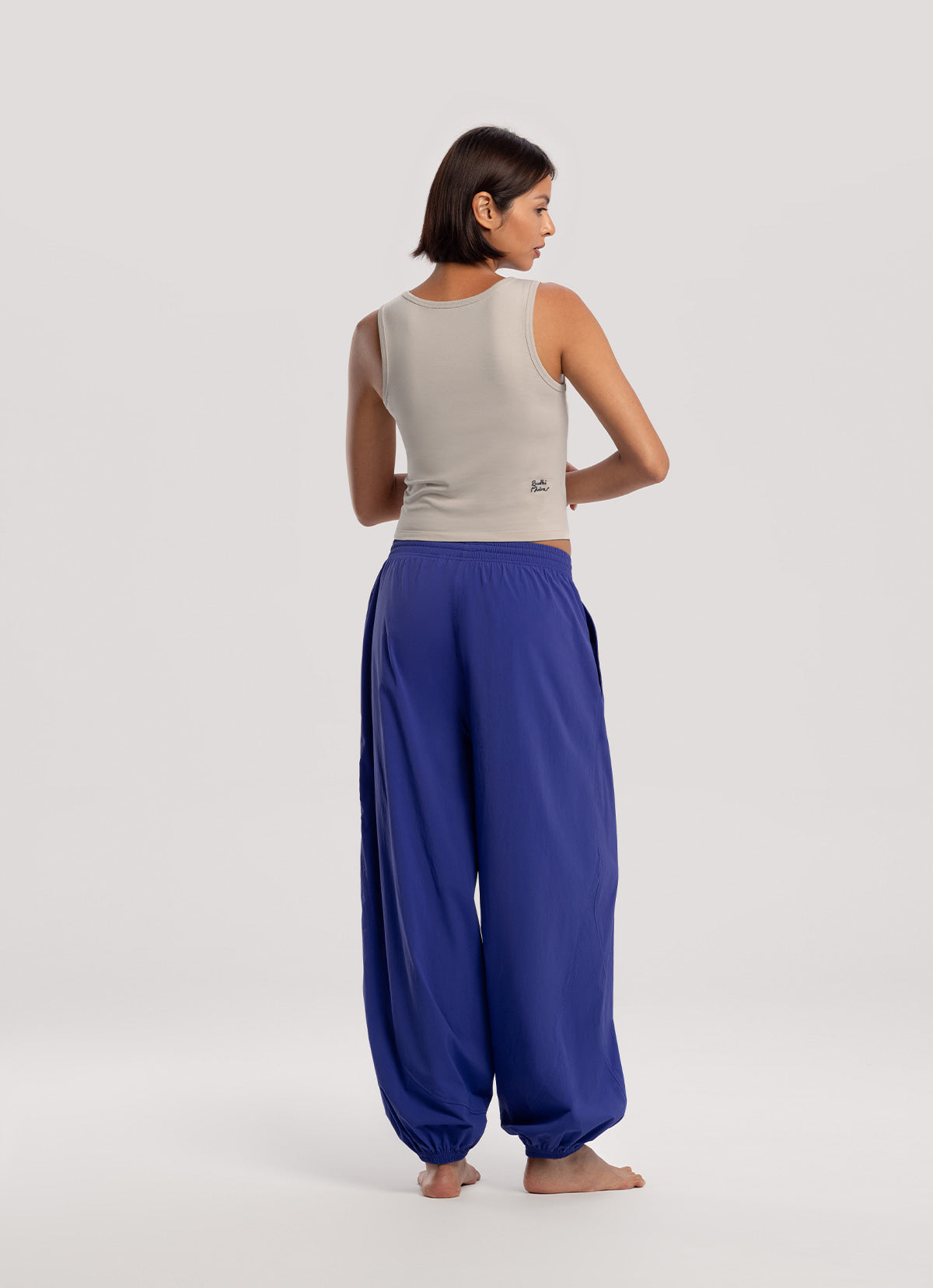 Diagonal jogger pants (Nylon ver.) (Unisex)_Spectrum Blue