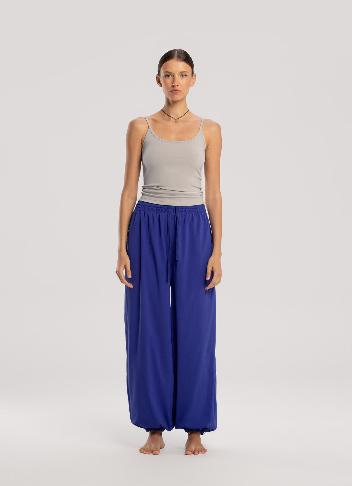 Diagonal jogger pants (Nylon ver.) (Unisex)_Spectrum Blue