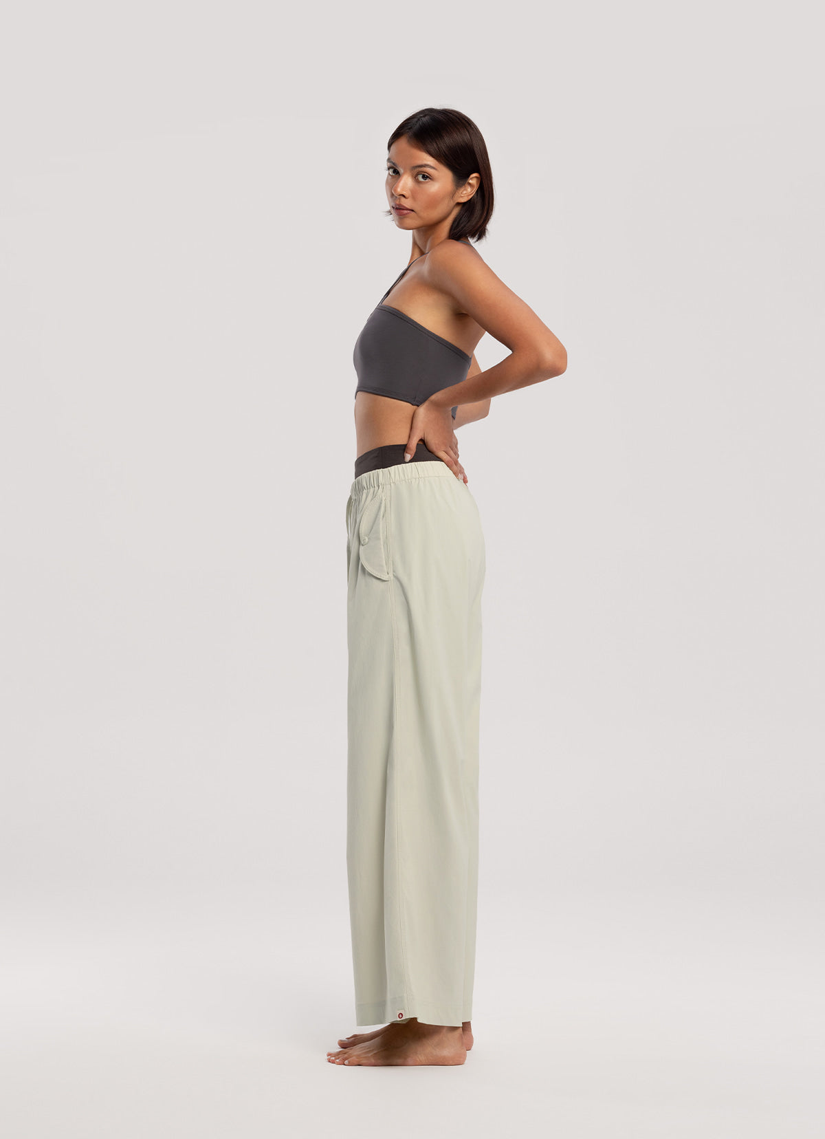 Light straight pants_Celadon Tint