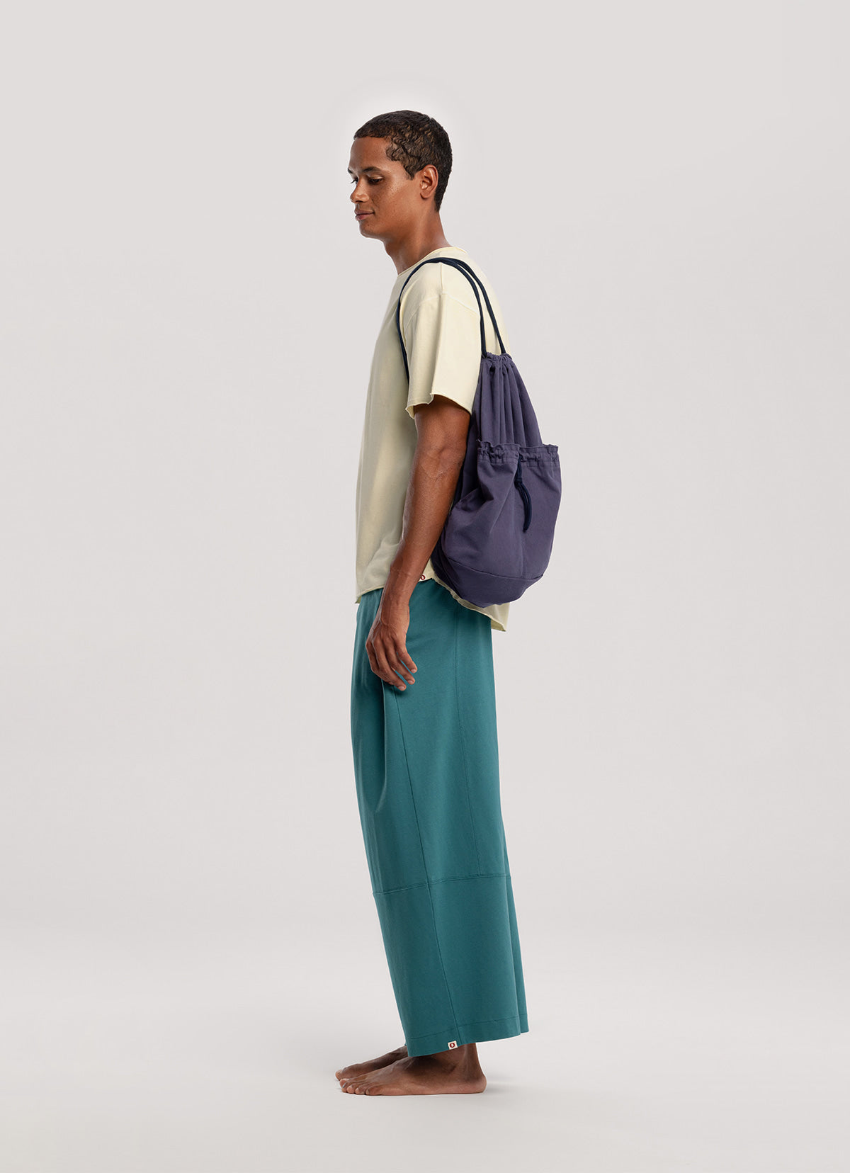 Wide panel pants (Unisex)_Turquoise