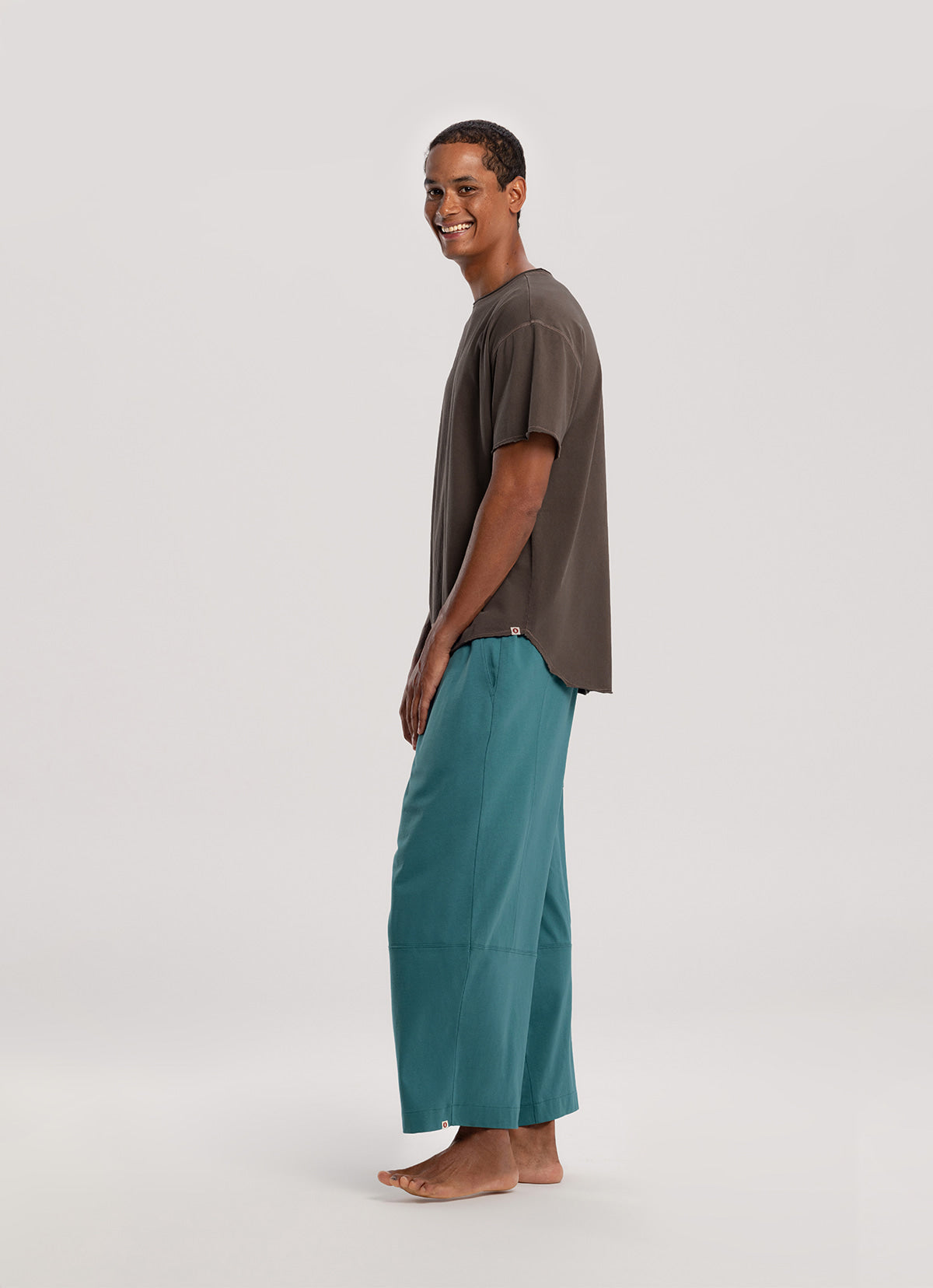 Wide panel pants (Unisex)_Turquoise