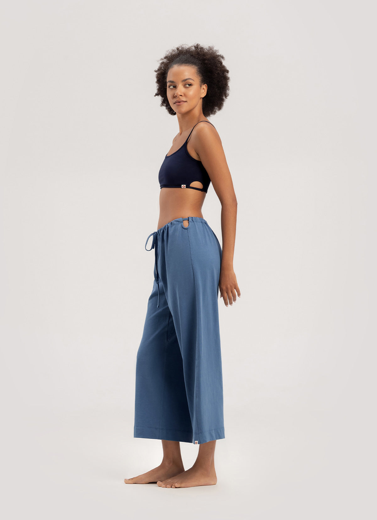Tied straight pants_Blue Horizon