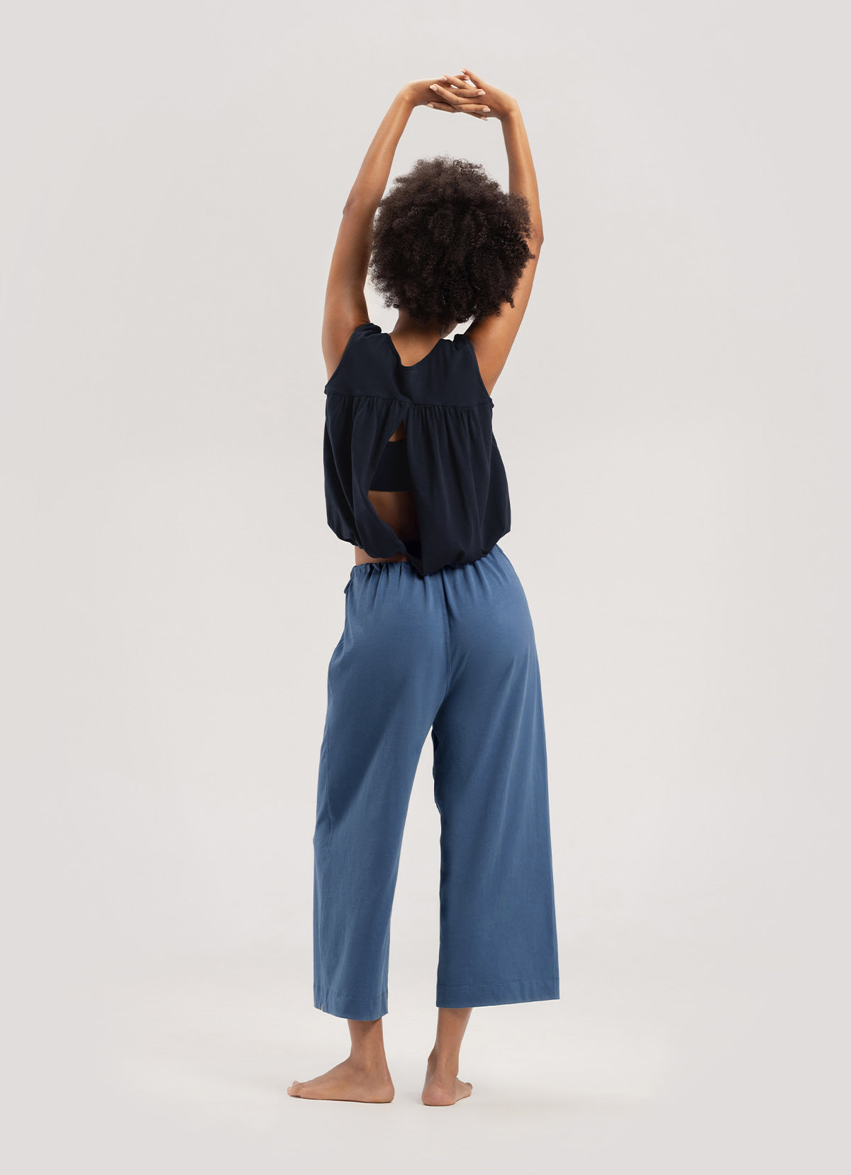 Tied straight pants_Blue Horizon