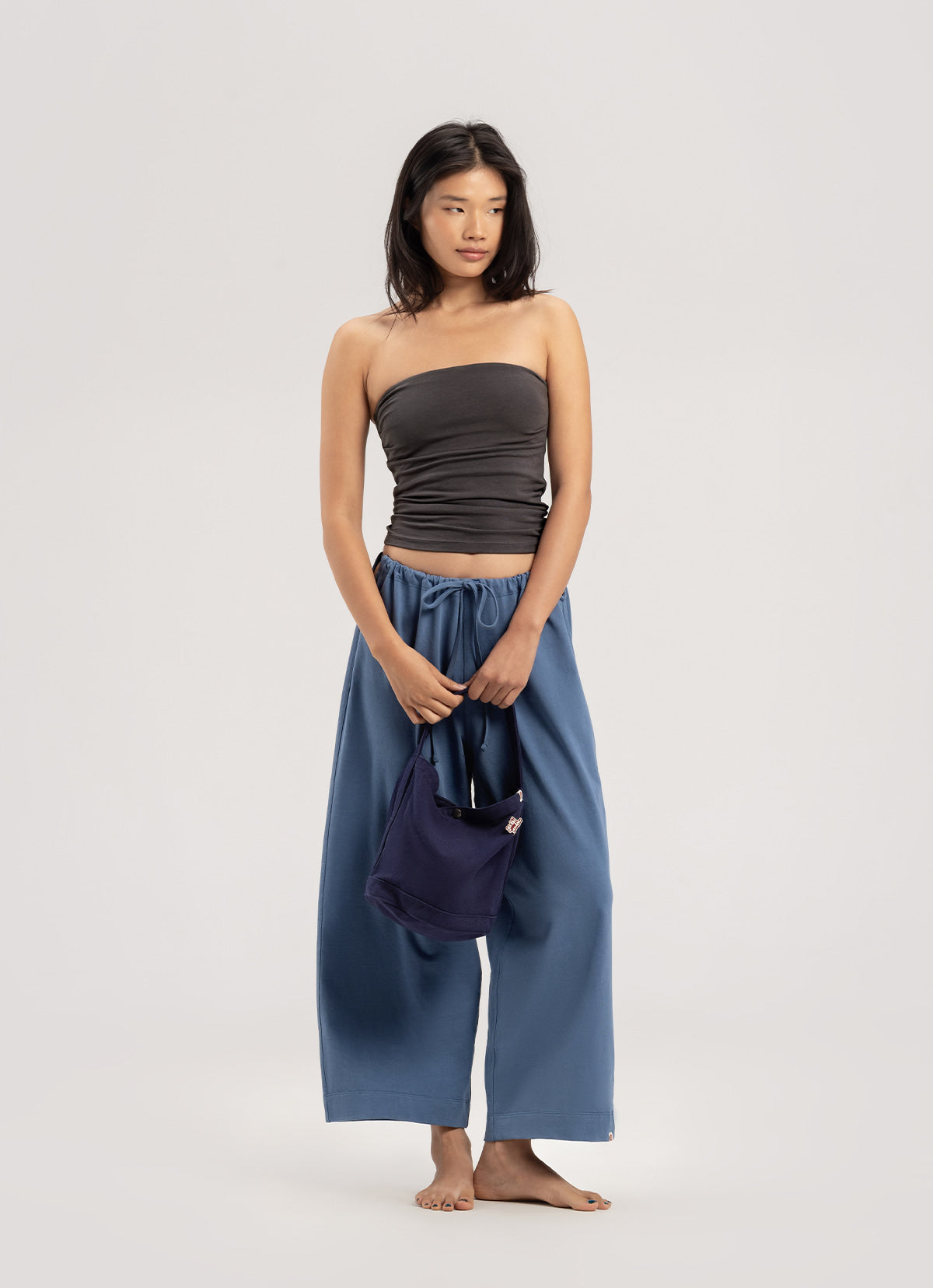 Tied straight pants_Blue Horizon