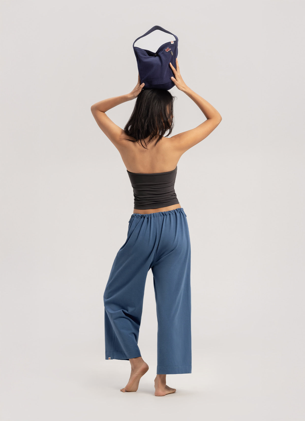 Tied straight pants_Blue Horizon