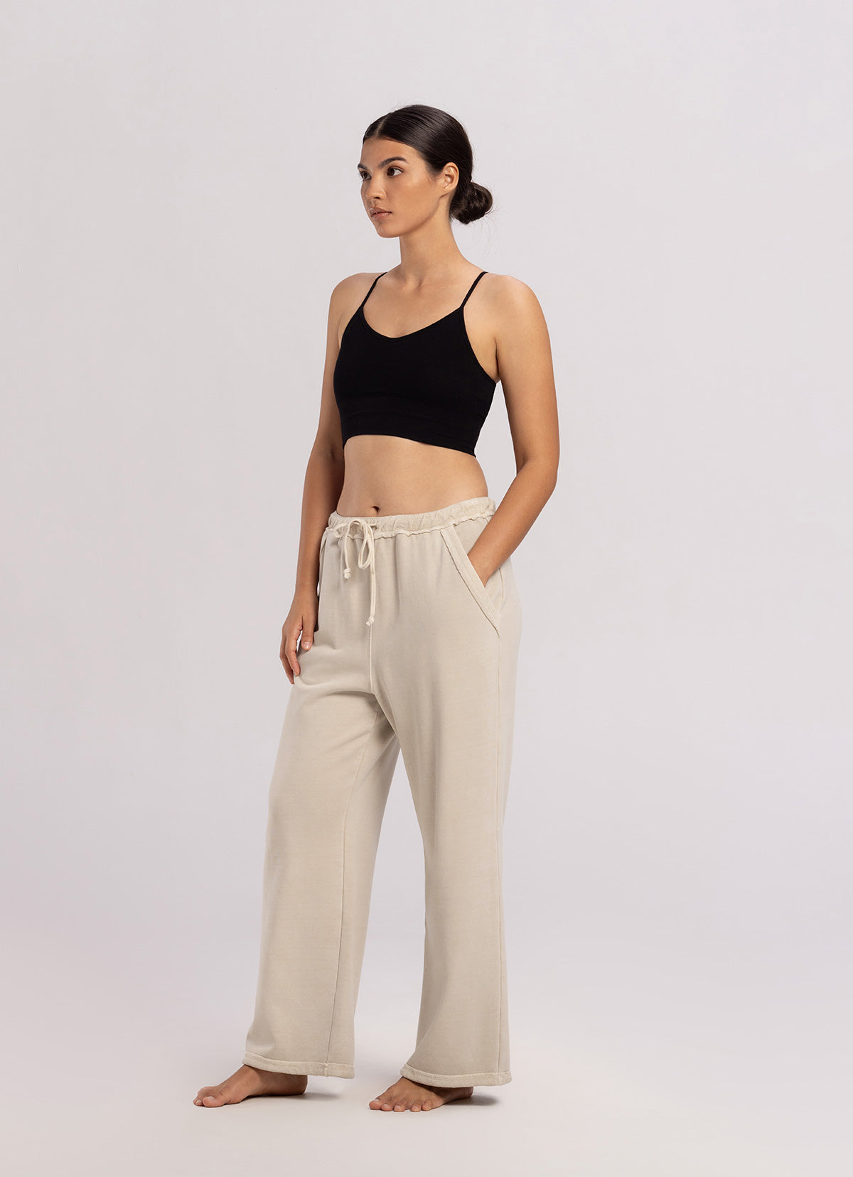 Loose sweat pants (Unisex)_Taupe