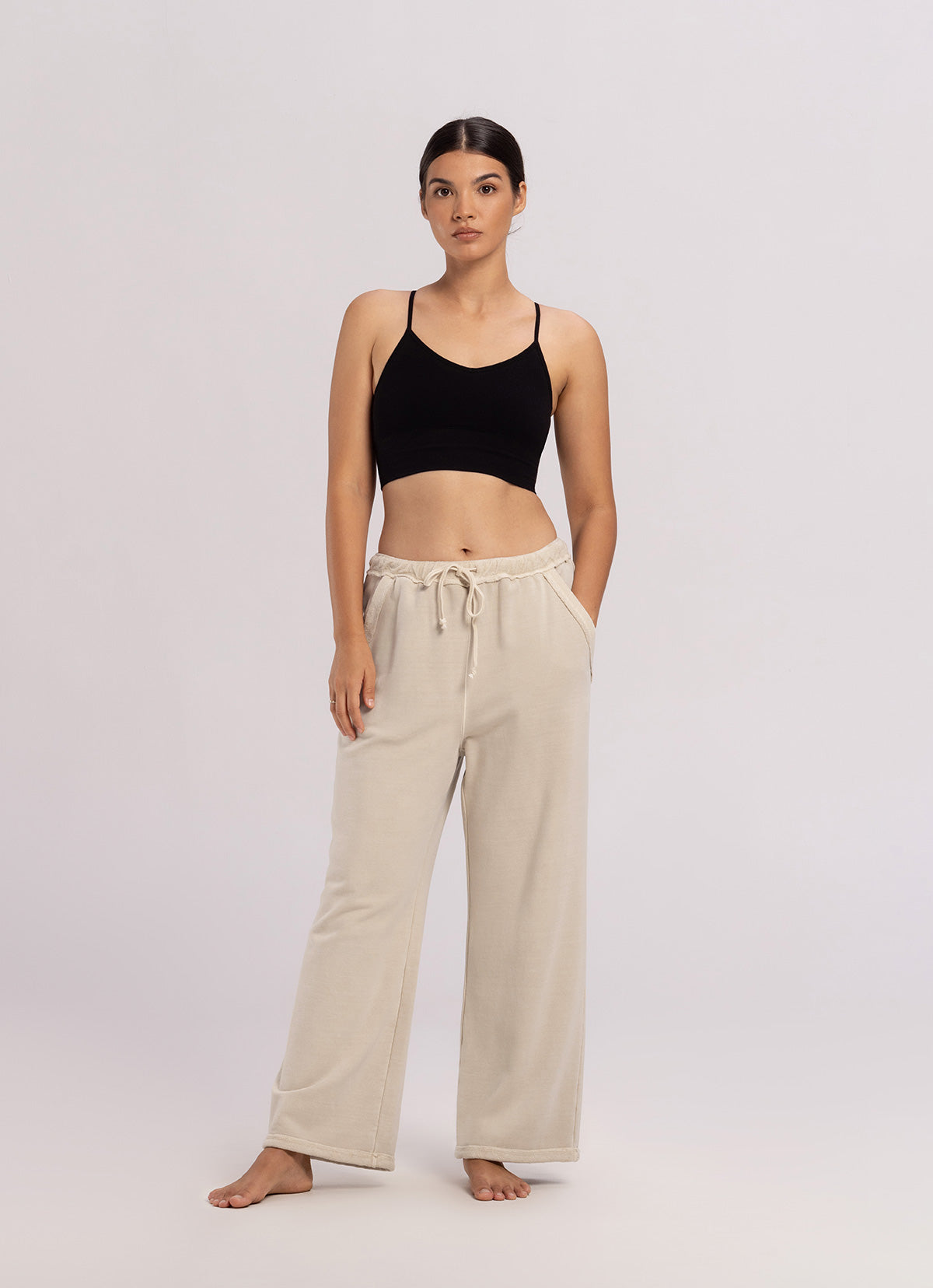 Loose sweat pants (Unisex)_Taupe