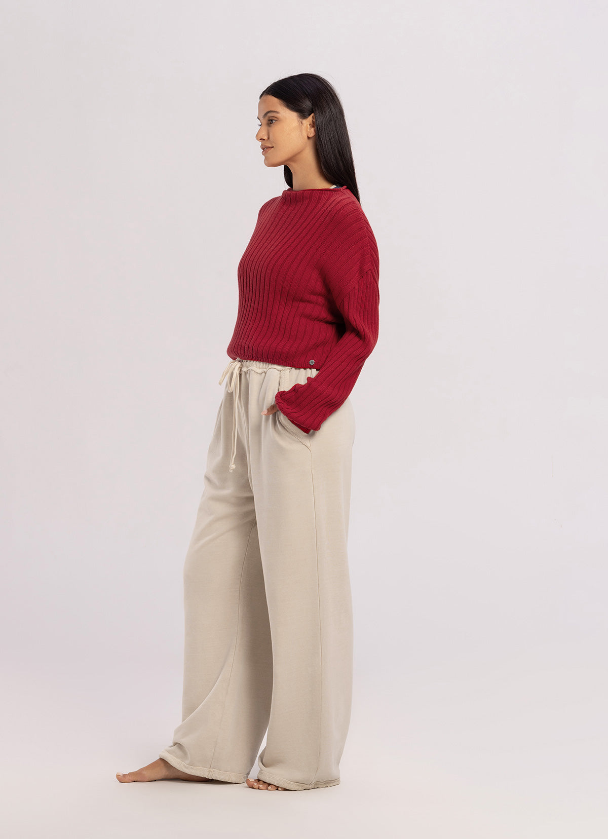 Loose sweat pants (Unisex)_Taupe