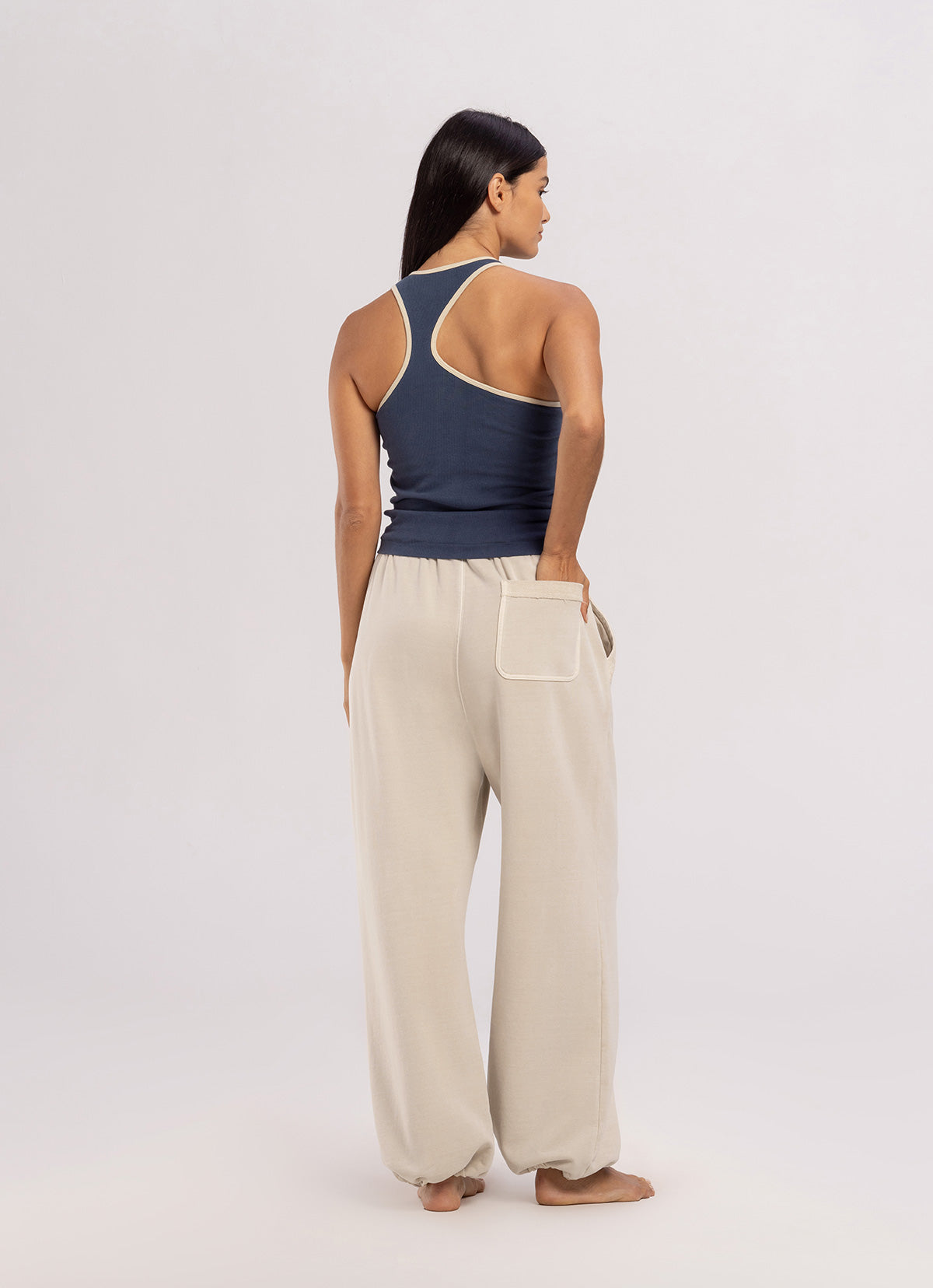 Loose sweat pants (Unisex)_Taupe