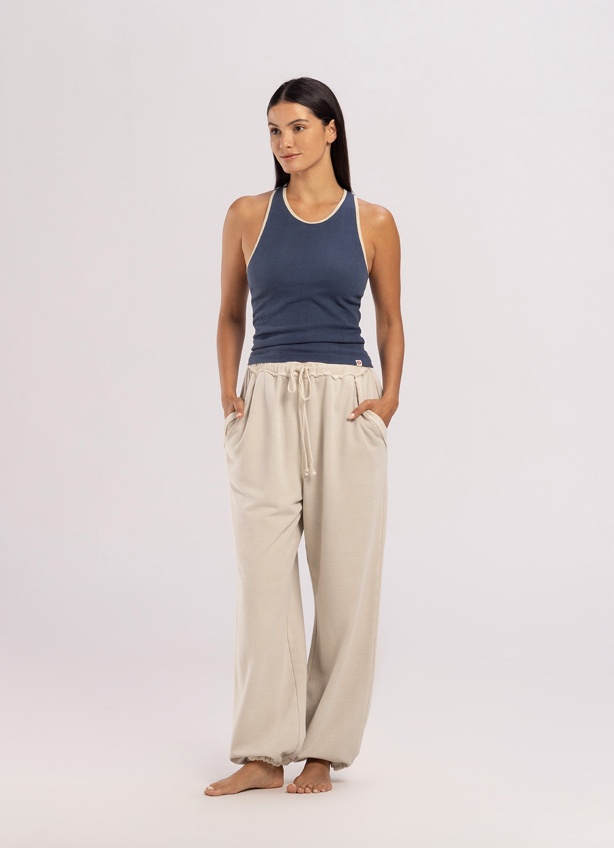 Loose sweat pants (Unisex)_Taupe