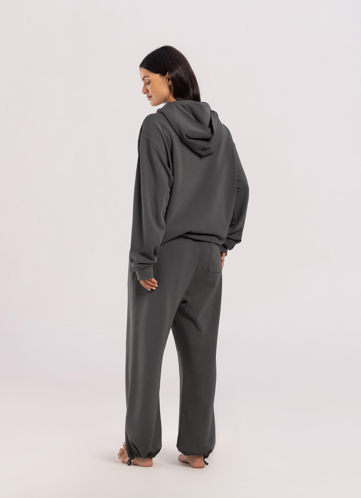 Loose string hoodie (Unisex)_Dark Grey