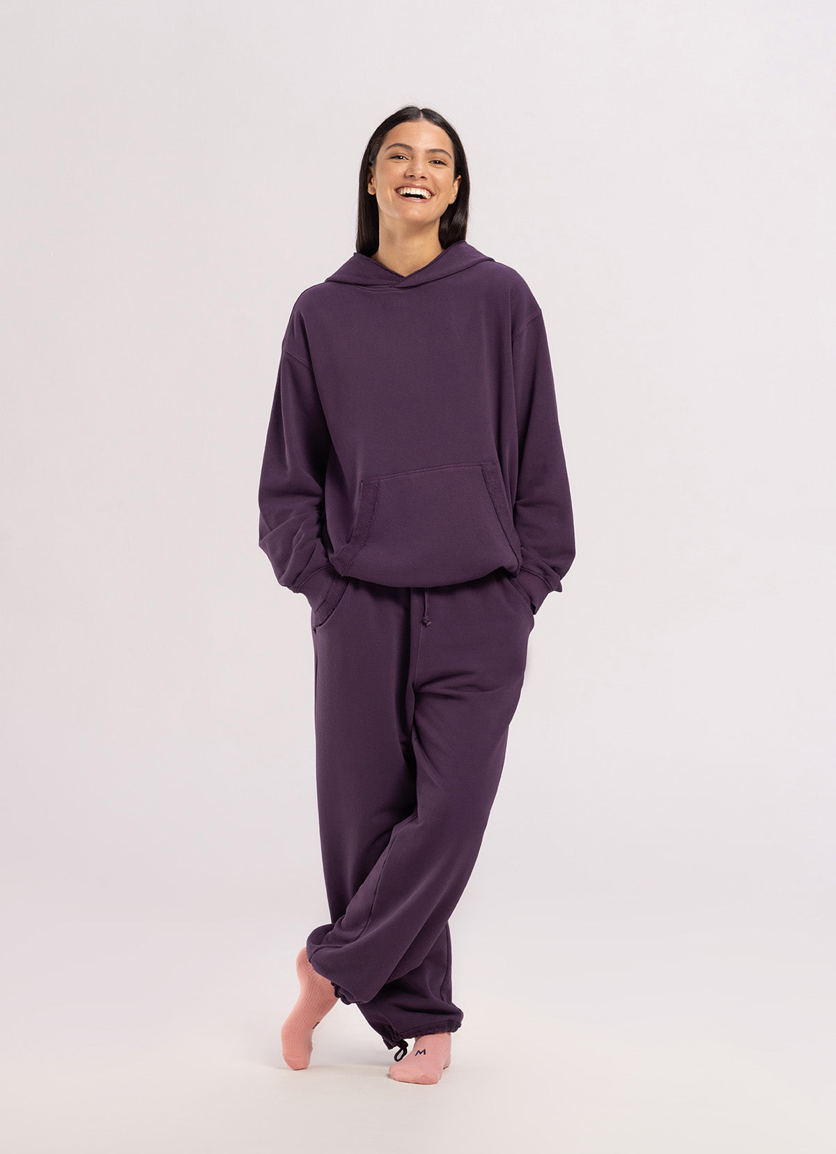 Loose string hoodie (Unisex)_Plum Perfect