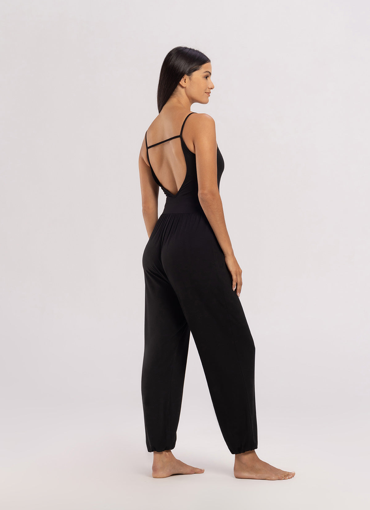 Deep V jumpsuit_Black