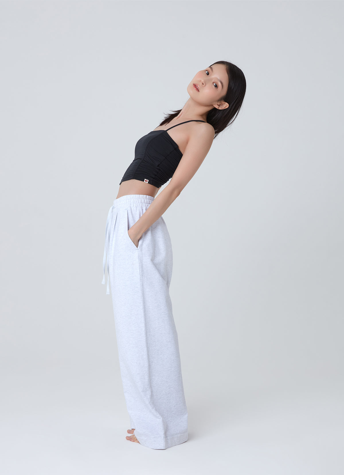 Pubar Wide pants_Melange Grey