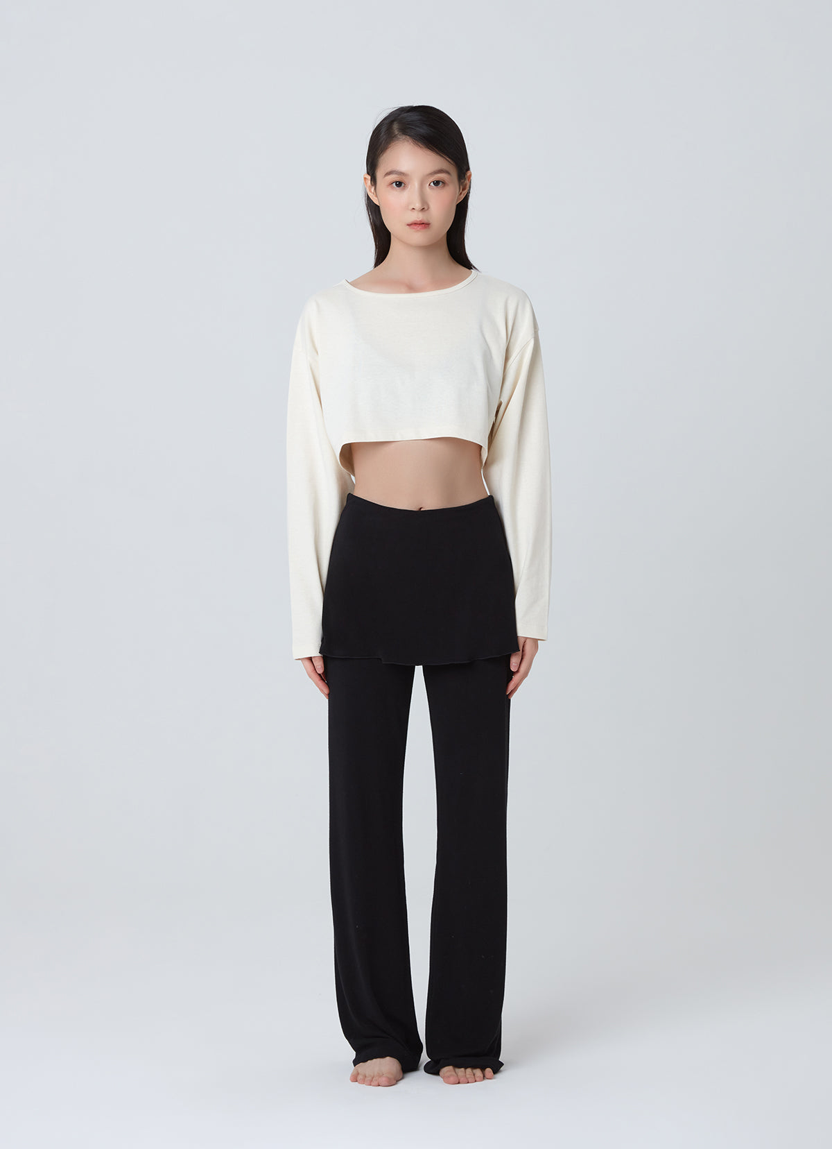 Wide long sleeve crop top_Seadpearl