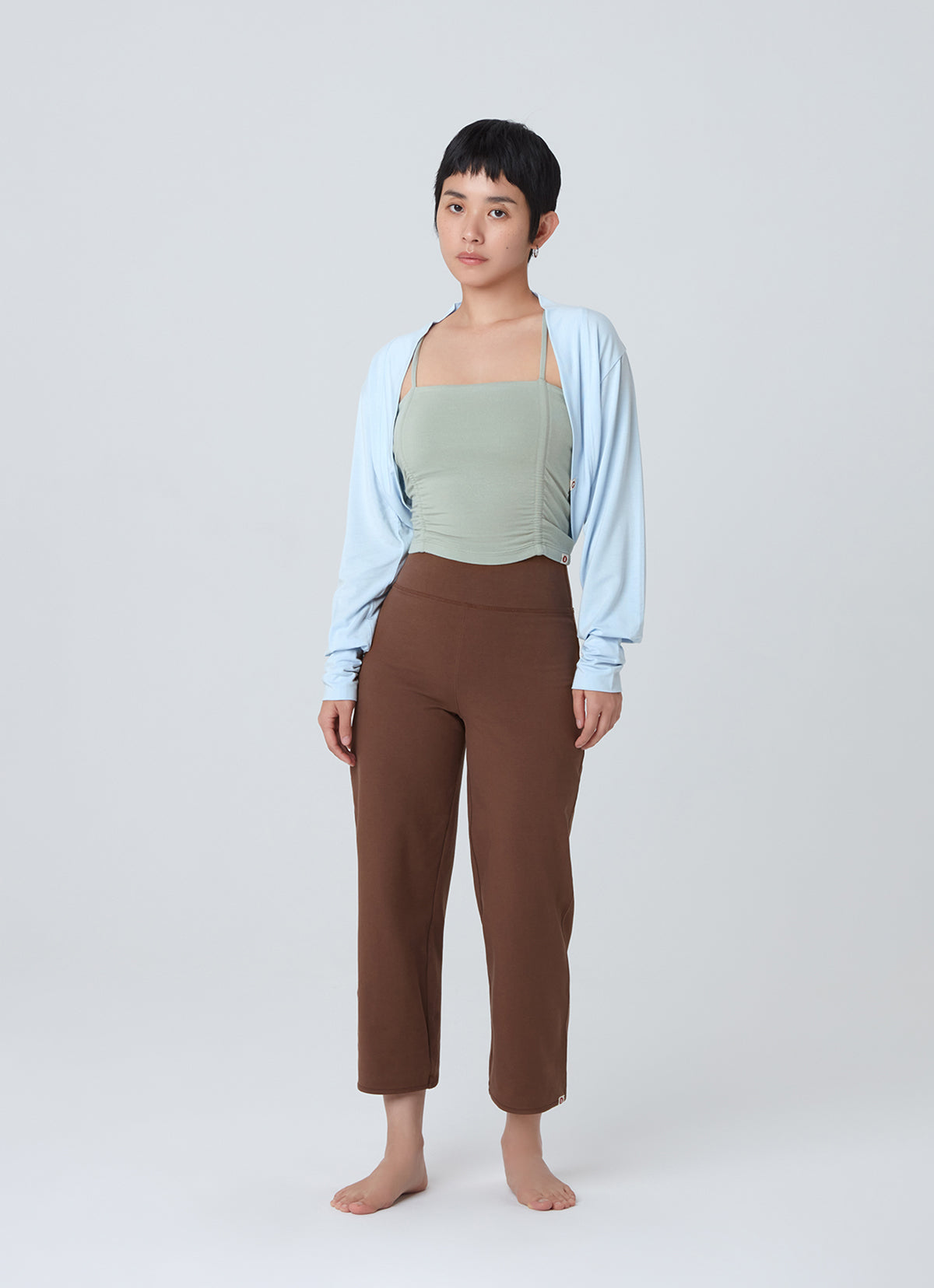 Soft bolero mini jacket_Ice Water