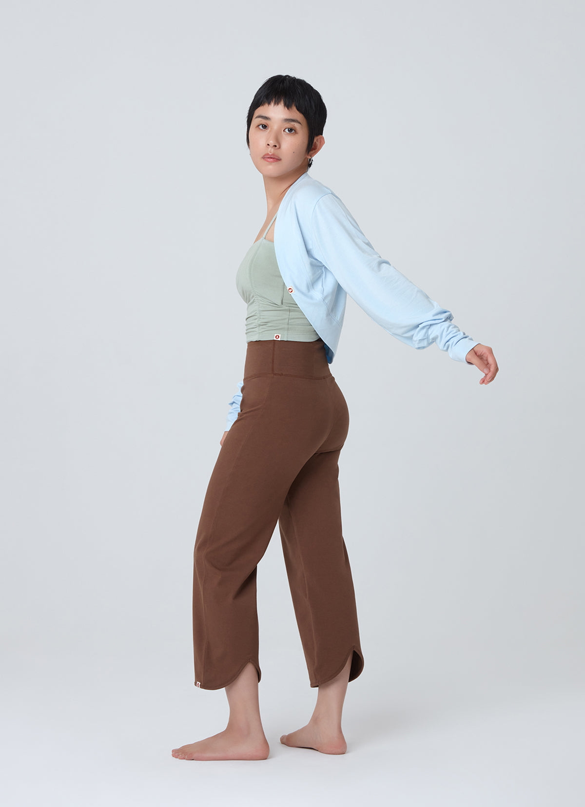 Soft bolero mini jacket_Ice Water