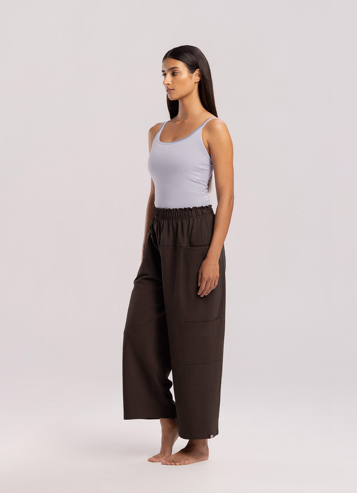 Pocket grid pants_Hot Fudge