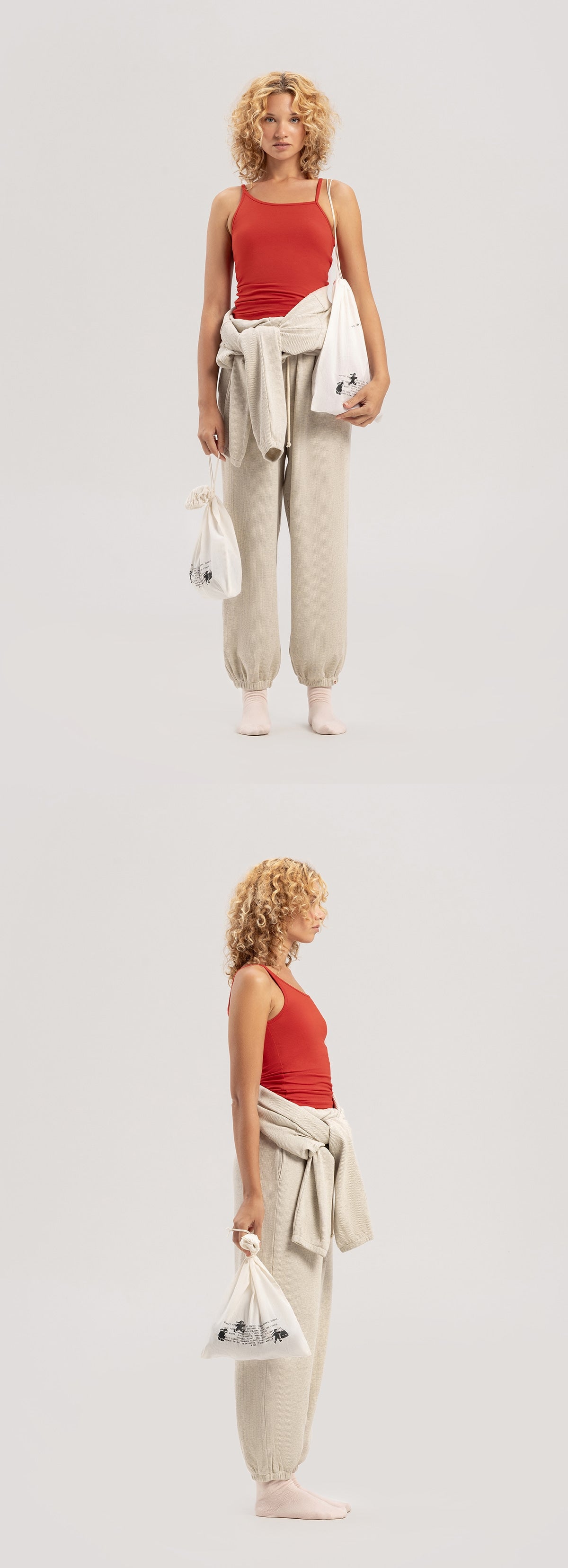 Rolled lettering socks_Light Pink