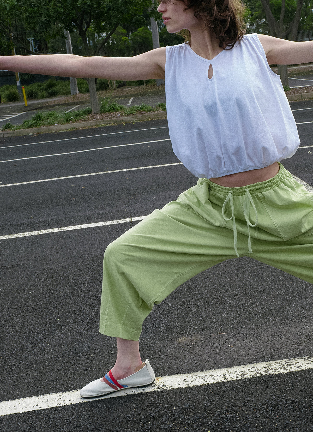 ■BUDHI MUDRA■ BM easy pants_Simply Green BM easy pants_Simply Green – BUDHI MUDRA JAPAN