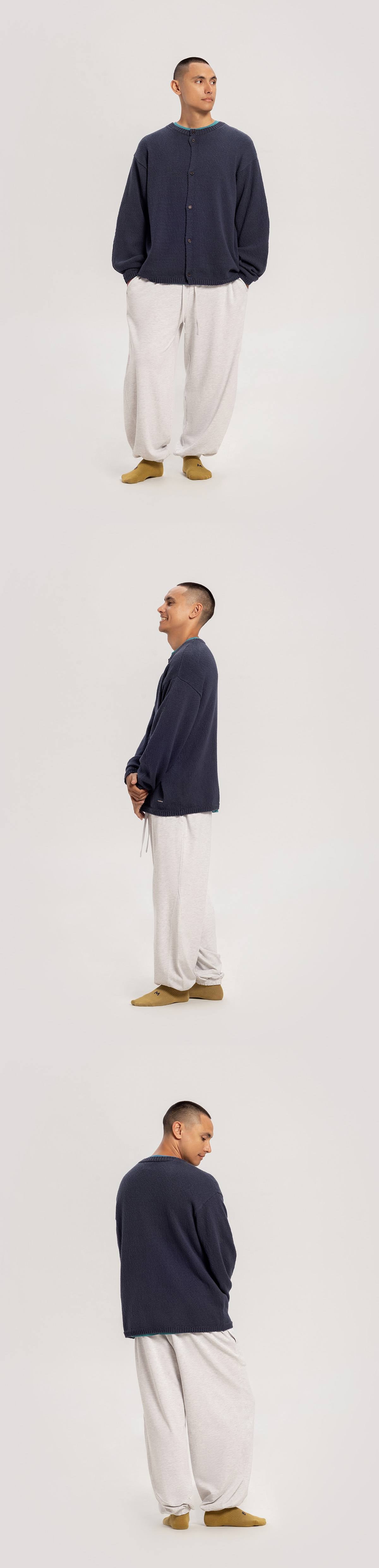 Round cardigan (Unisex)_Sea Storm