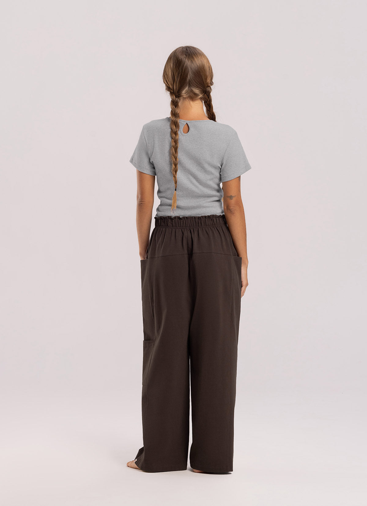 Pocket grid pants_Hot Fudge