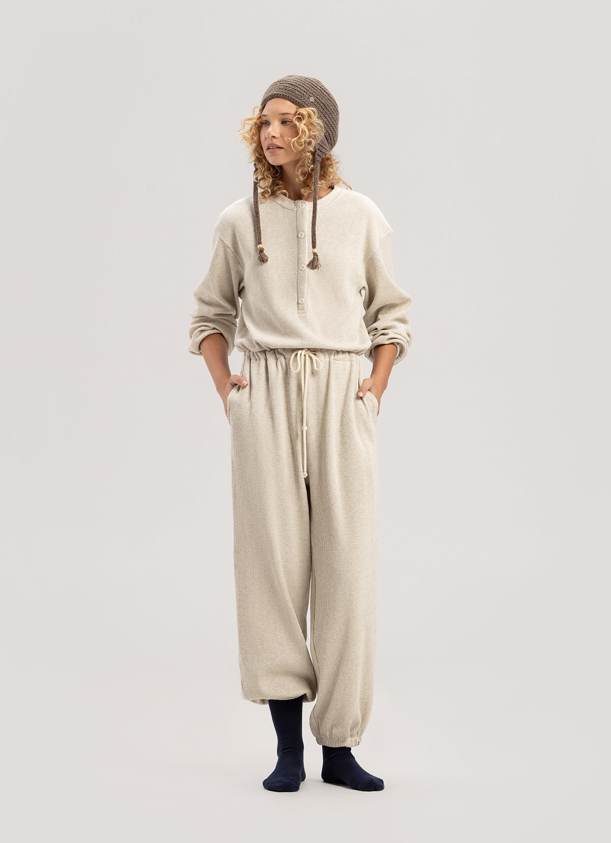 Chunky rib beanie_Chocolate Chip