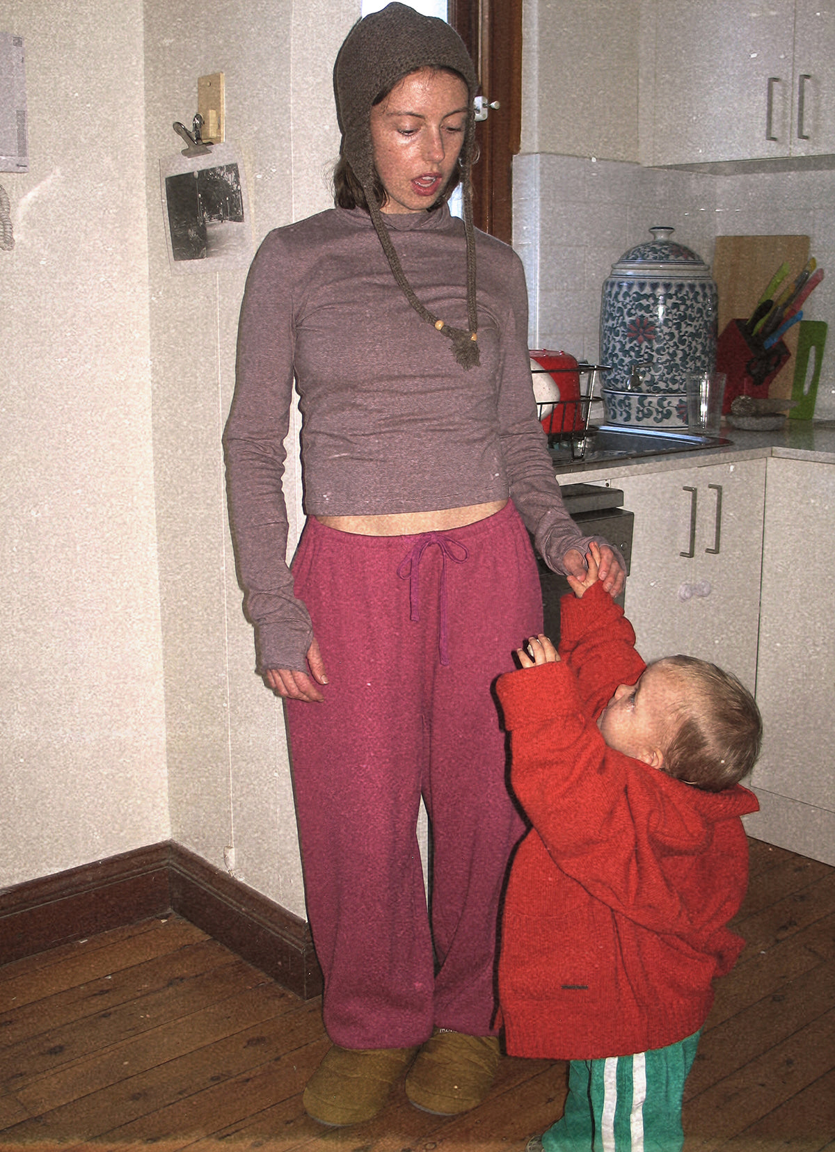 Rolled turtleneck long sleeve_Pink Multi