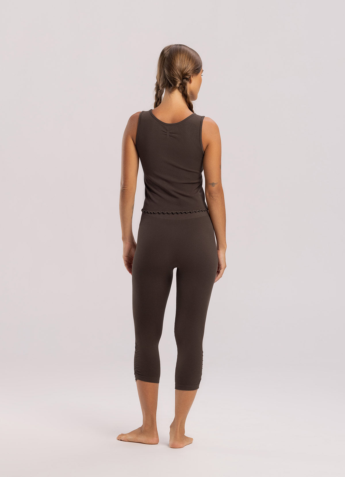 Seamless shirring tank top_Hot Fudge