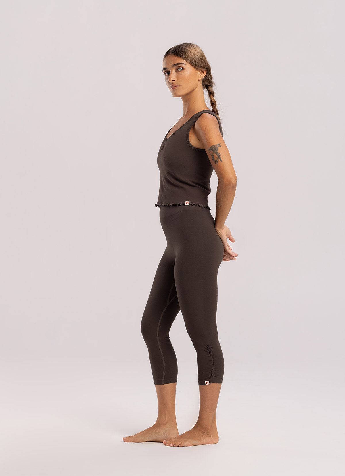 Seamless shirring tank top_Hot Fudge