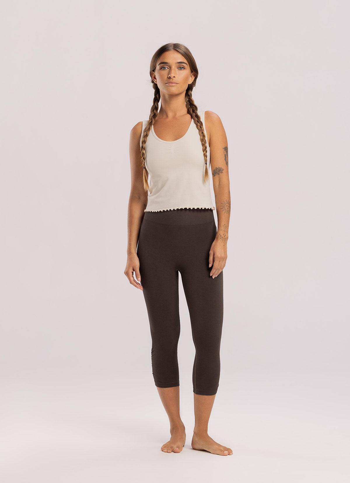 Seamless shirring tank top_Whitecap Gray