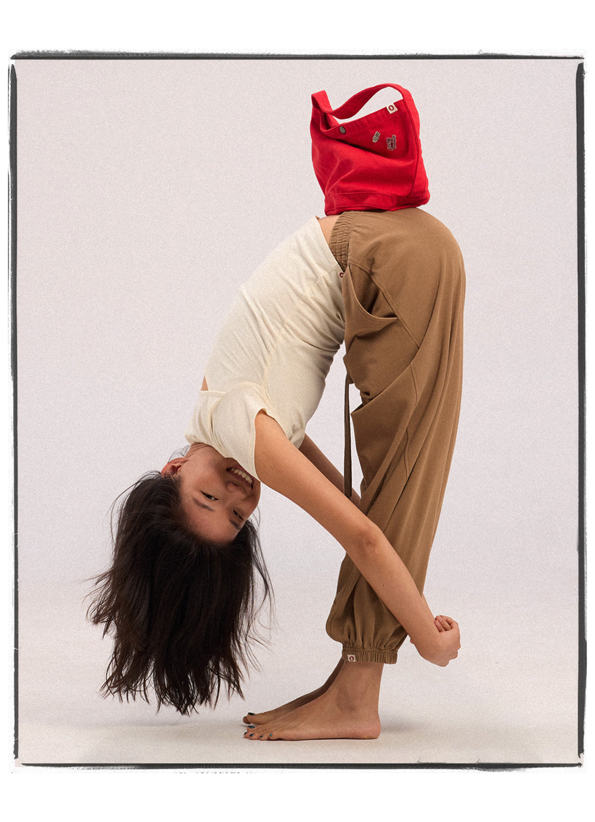 Diagonal jogger pants (Unisex)_Coca Mocha