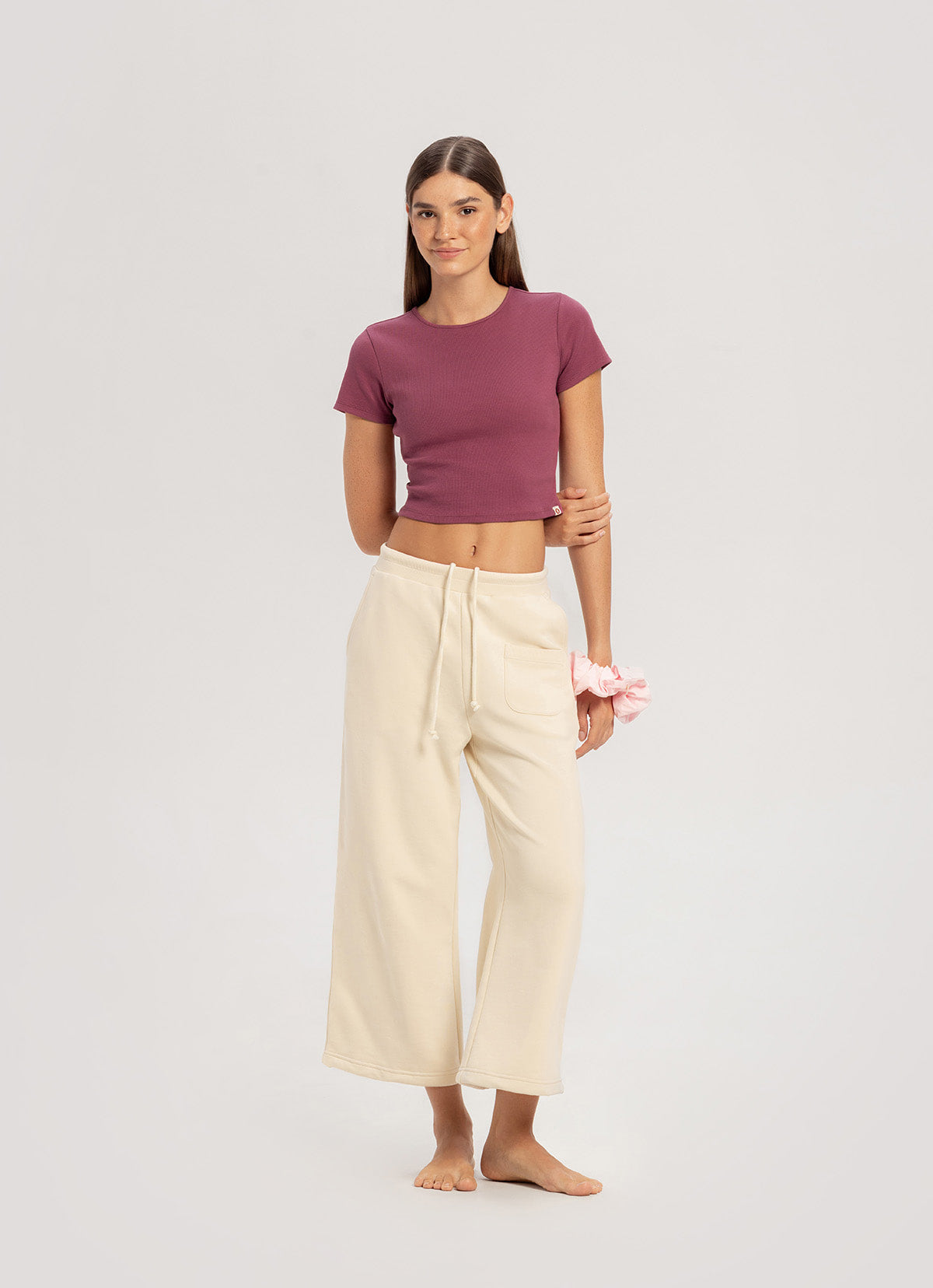 Keyhole rib short sleeve_Violet Quartz