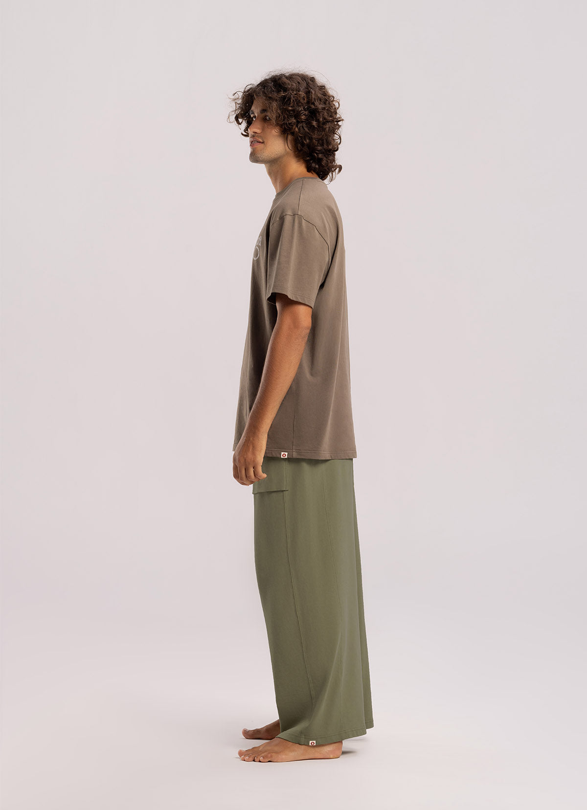 Out pocket straight pants (For Men)_Khaki