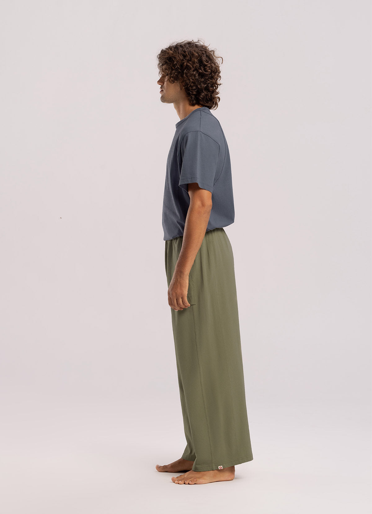 Out pocket straight pants (For Men)_Khaki