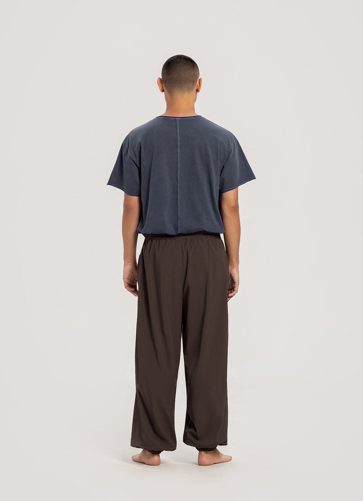 Wrap pocket pants (Nylon ver.) (Unisex)_Chocolate Brown